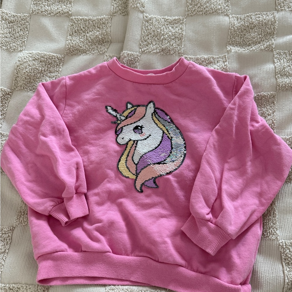 H&M Pink Toddler Unicorn Sweatshirt